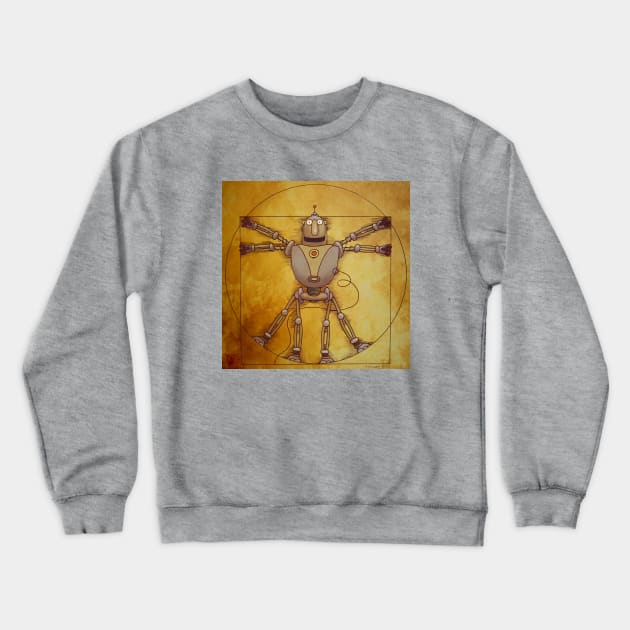 Vitruvianbot Crewneck Sweatshirt by drawboy